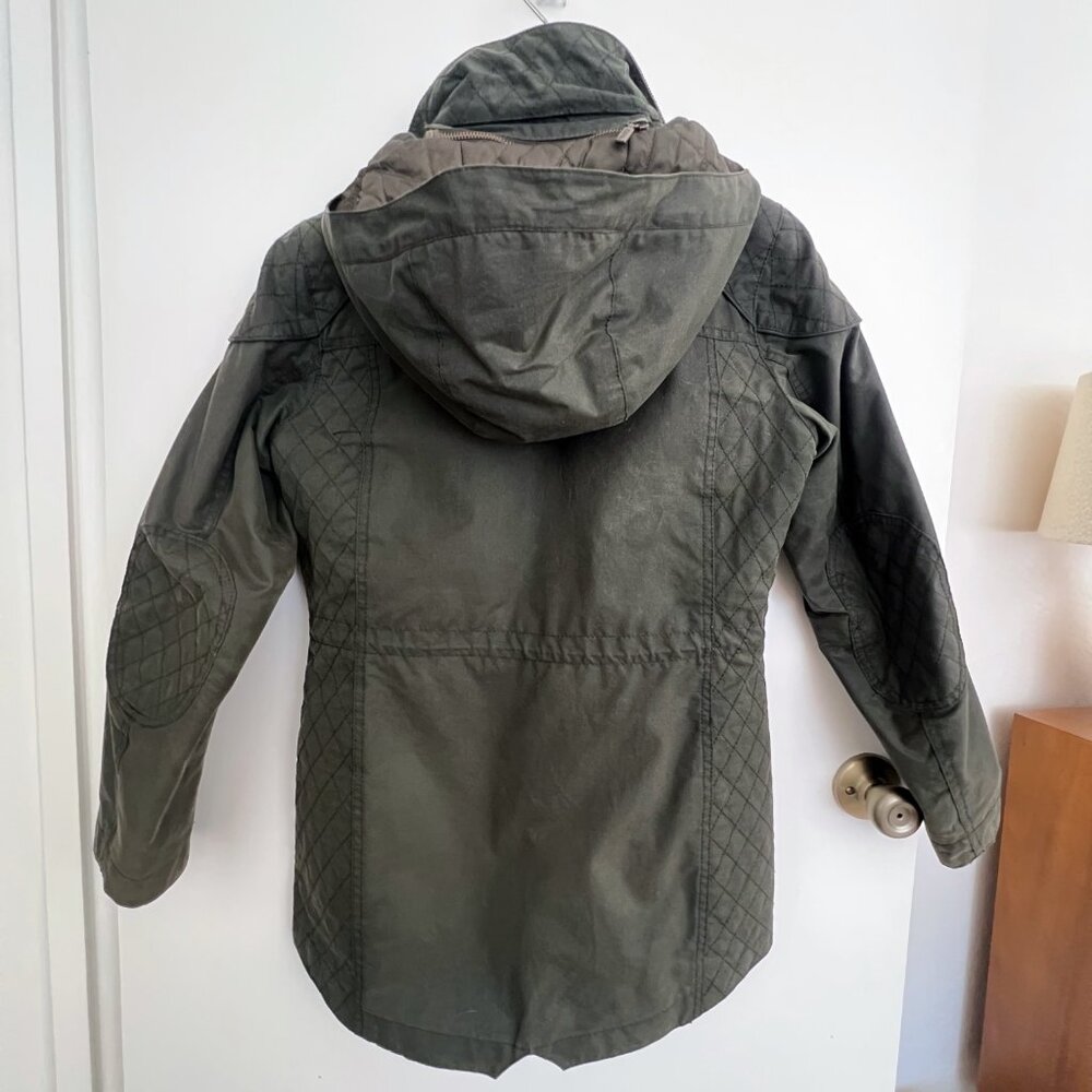 Barbour Parka Waxed Green Hooded Coat Jacket Womens - Picture 4 of 15